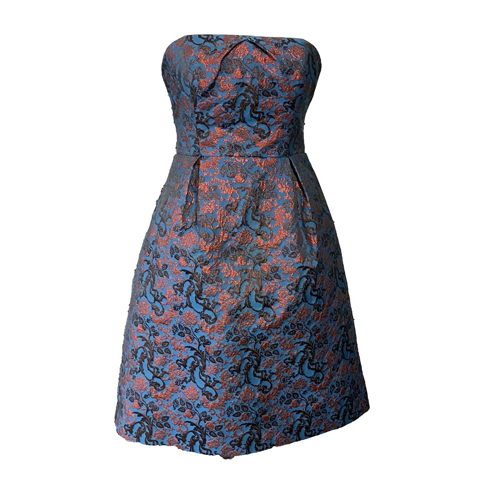 Leifnotes Dress Womens Small Navy Strapless Evening Cocktail Party Holiday‎